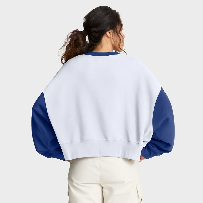 Women's Nike White/Royal Los Angeles Dodgers Oversized High Hip Fleece Sweatshirt
