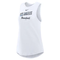 Débardeur Nike City Connect Tricode blanc pour femme, col montant, technologie Dri-FIT, Los Angeles Dodgers.