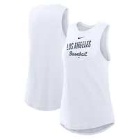 Débardeur Nike City Connect Tricode blanc pour femme, col montant, technologie Dri-FIT, Los Angeles Dodgers.