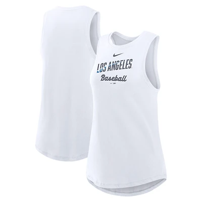 Débardeur Nike City Connect Tricode à col montant pour femme, blanc, des Los Angeles Dodgers