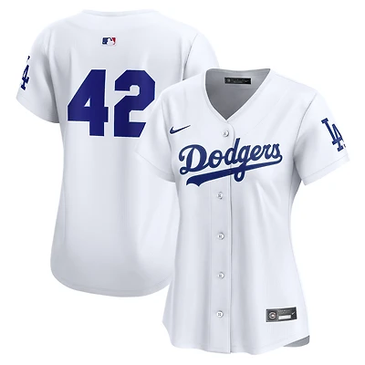 Maillot Nike blanc pour femme Los Angeles Dodgers Domicile 2025 Jackie Robinson Day Limited