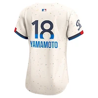 Maillot de joueur Nike Yoshinobu Yamamoto crème Los Angeles Dodgers 2024 City Connect Limited pour femme