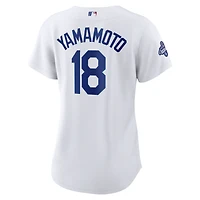 Women's Nike Yoshinobu Yamamoto White Los Angeles Dodgers 2025 World Series Champions Home Replica Jersey