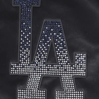 Veste à boutons-pression en satin strass noir Pro Standard des Dodgers de Los Angeles pour femme