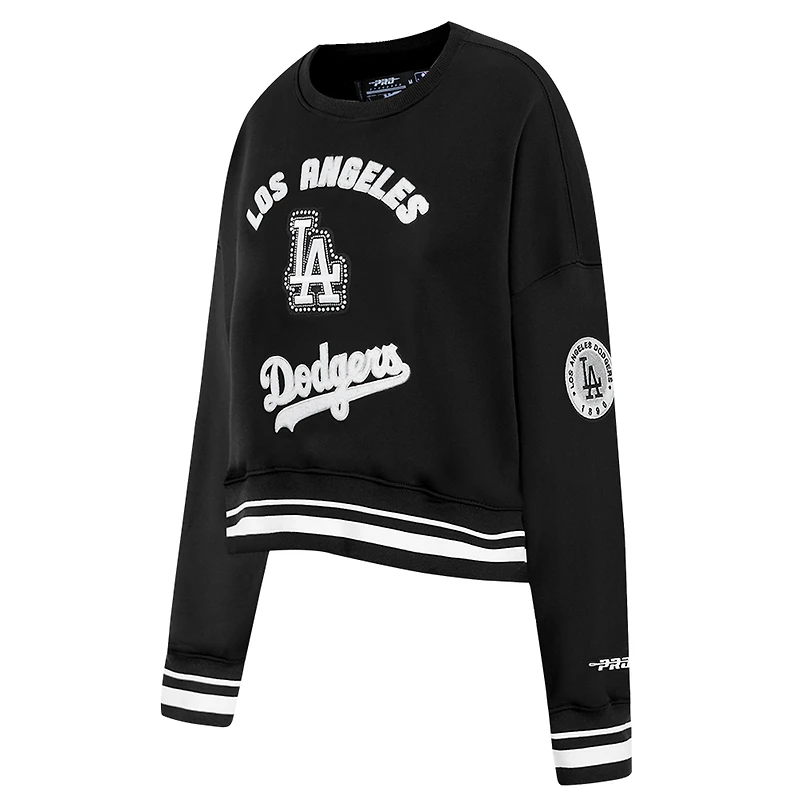 Sweat-shirt court à enfiler Pro Standard pour femme, noir, Los Angeles Dodgers Pearl