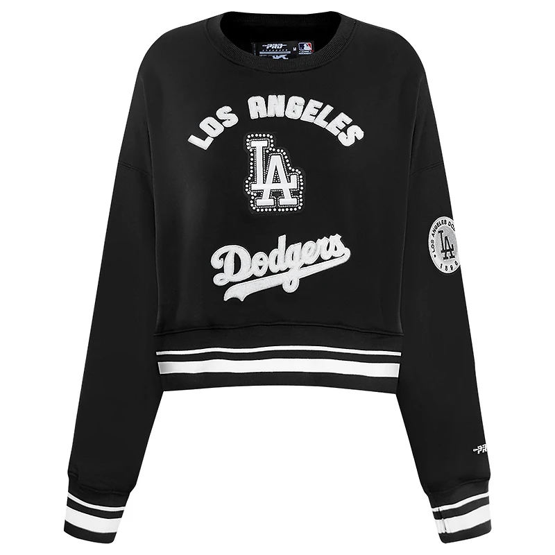 Sweat-shirt court à enfiler Pro Standard pour femme, noir, Los Angeles Dodgers Pearl