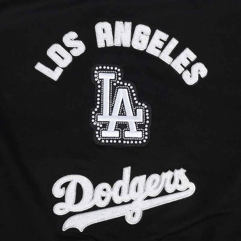 Sweat-shirt court à enfiler Pro Standard pour femme, noir, Los Angeles Dodgers Pearl