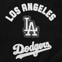 Veste universitaire entièrement zippée en laine côtelée Pro Standard pour femme Los Angeles Dodgers Pearls noire