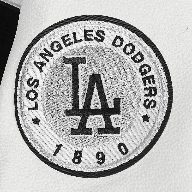 Veste universitaire entièrement zippée en laine côtelée Pro Standard pour femme Los Angeles Dodgers Pearls noire