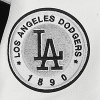 Veste universitaire entièrement zippée en laine côtelée Pro Standard pour femme Los Angeles Dodgers Pearls noire