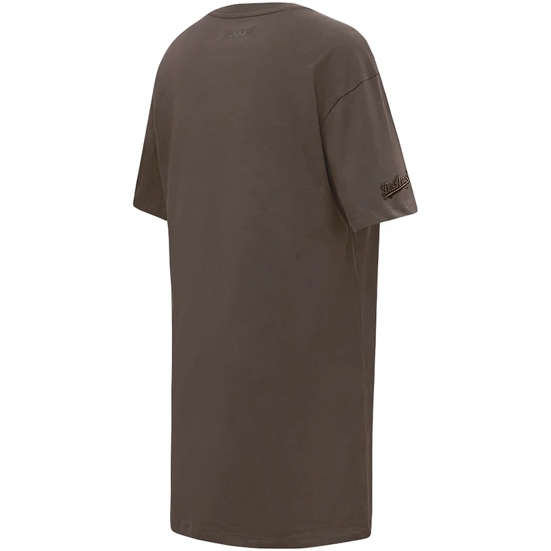 Women's Pro Standard Brown Los Angeles Dodgers Neutral T-Shirt Dress