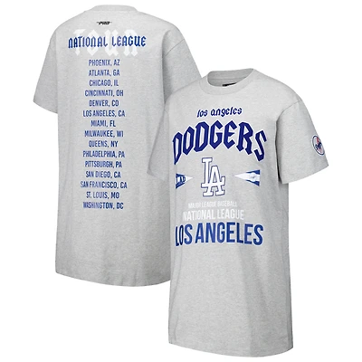 Robe t-shirt surdimensionnée City Tour des Dodgers de Los Angeles, gris chiné Pro Standard pour femmes