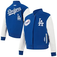 Veste universitaire en laine zippée intégrale Pro Standard Royal Los Angeles Dodgers Game Day Classics pour femme
