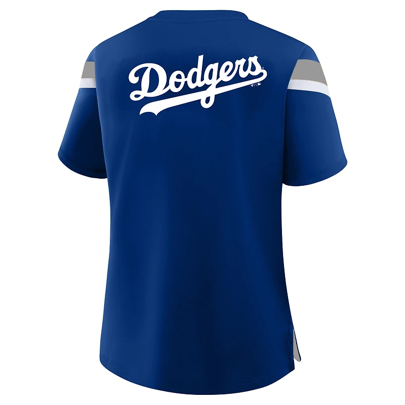 Women's Profile Gray Los Angeles Dodgers Lace-Up T-Shirt