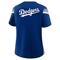 Women's Profile  Gray Los Angeles Dodgers Lace-Up T-Shirt