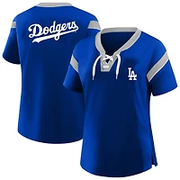 Women's Profile Gray Los Angeles Dodgers Plus Lace-Up T-Shirt
