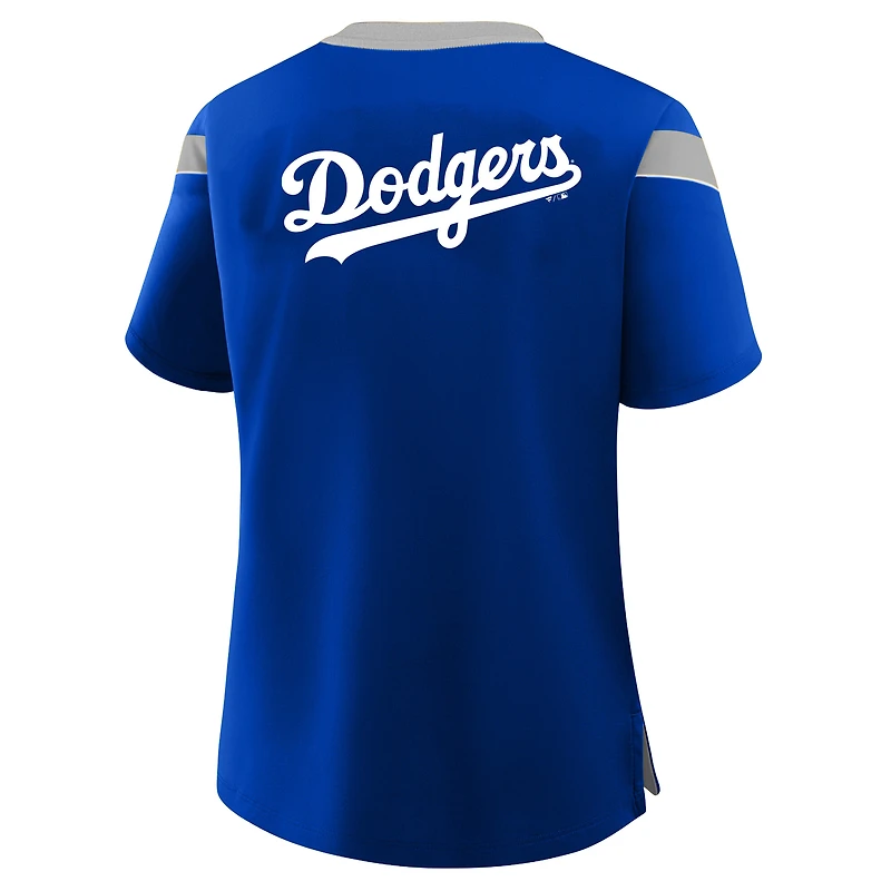 Women's Profile Gray Los Angeles Dodgers Plus Lace-Up T-Shirt