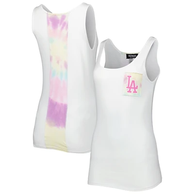 Débardeur tie-dye blanc Los Angeles Dodgers Refried Apparel pour femme