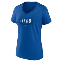 T-shirt col V ITFDB des Royal Los Angeles Dodgers pour femme