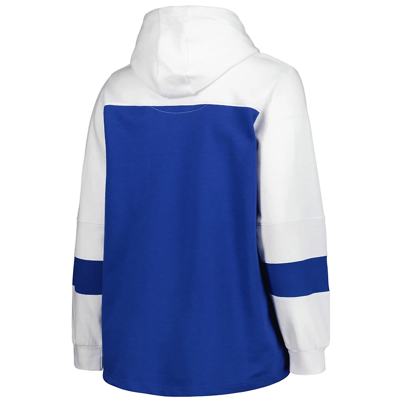 Women's Royal Los Angeles Dodgers Plus Colorblock Pullover Hoodie