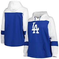 Women's Royal Los Angeles Dodgers Plus Colorblock Pullover Hoodie
