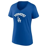 Women's  Royal Los Angeles Dodgers Vamos V-Neck T-Shirt