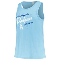 Débardeur tri-mélange courbé à col haut et taille plus pour femmes, doux comme un raisin, Los Angeles Dodgers, bleu clair