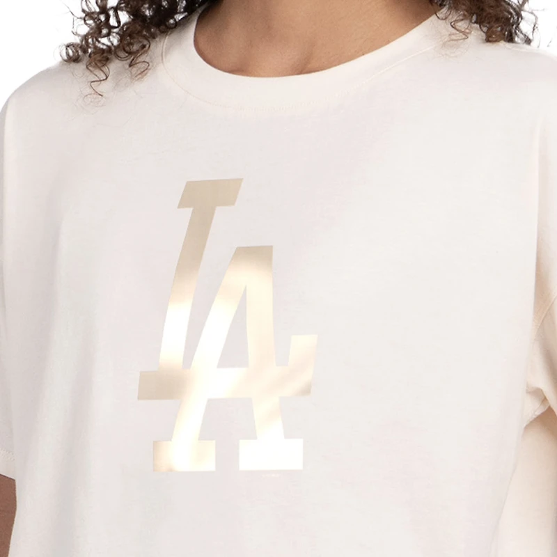 T-shirt court et carré pastel des Dodgers de Los Angeles, couleur crème Starter Cream, pour femme