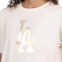 T-shirt court et carré pastel des Dodgers de Los Angeles, couleur crème Starter Cream, pour femme