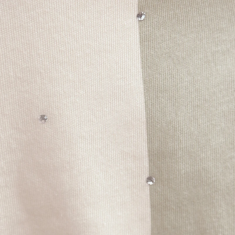 T-shirt court à strass Starter Cream pour femme