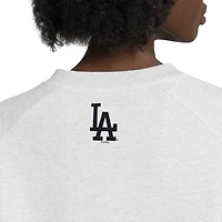 Women's Starter  Gray Los Angeles Dodgers Show Up Fashion Cropped V-Neck Sweatshirt