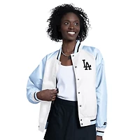 Women's Starter White/Royal Los Angeles Dodgers Blitz Varsity Raglan Full-Snap Satin Jacket