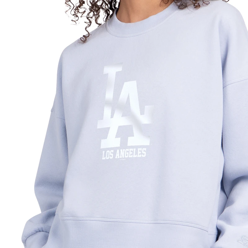 Women's Starter Light Blue Los Angeles Dodgers Pastels Boxy Fleece Sweatshirt