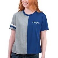 T-shirt Starter Royal/Gris pour femmes des Dodgers de Los Angeles Power Move