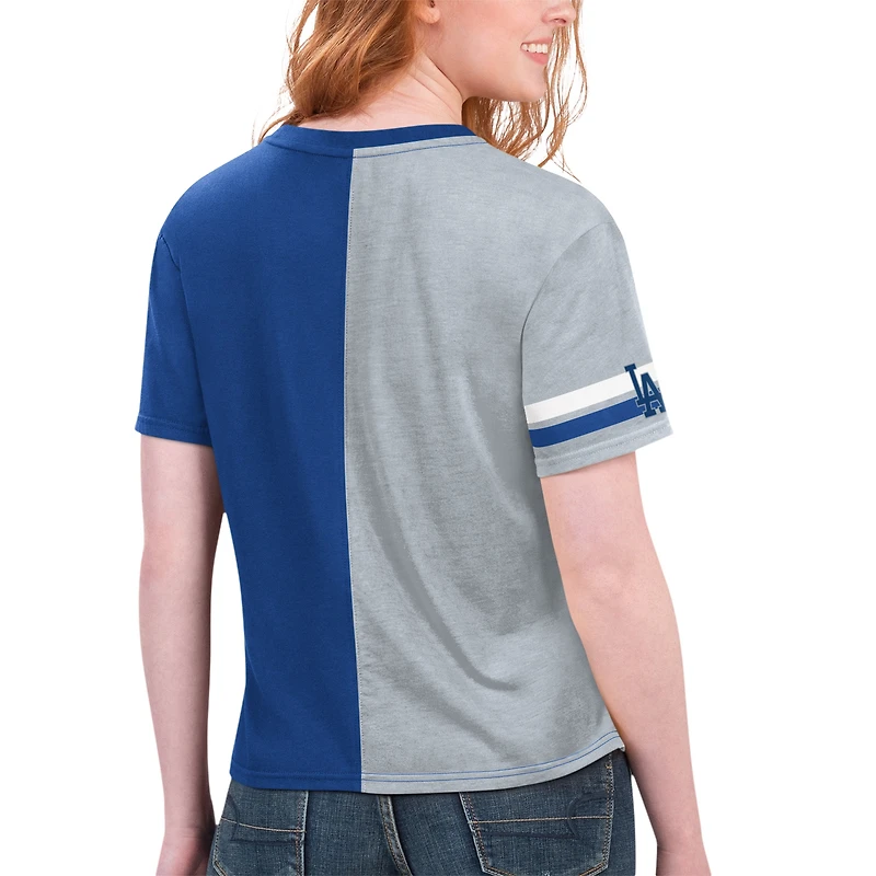 T-shirt Starter Royal/Gris pour femmes des Dodgers de Los Angeles Power Move