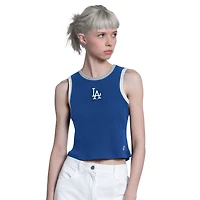 Women's Starter  Royal Los Angeles Dodgers Cooperstown Play the Ball Crop Tank Top