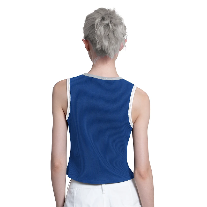 Women's Starter Royal Los Angeles Dodgers Cooperstown Play the Ball Cropped Tank Top