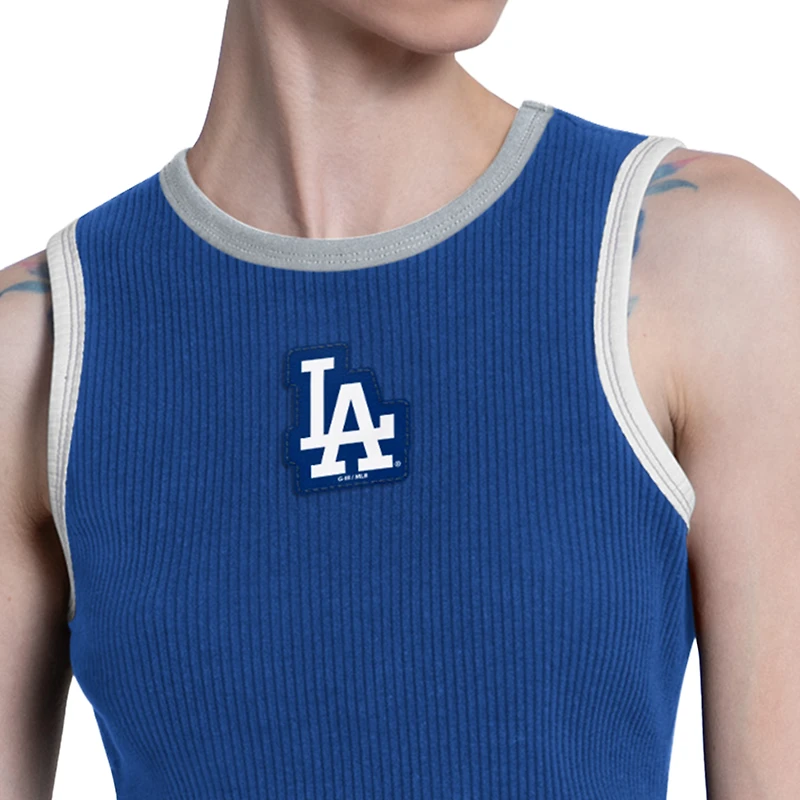 Women's Starter Royal Los Angeles Dodgers Cooperstown Play the Ball Cropped Tank Top