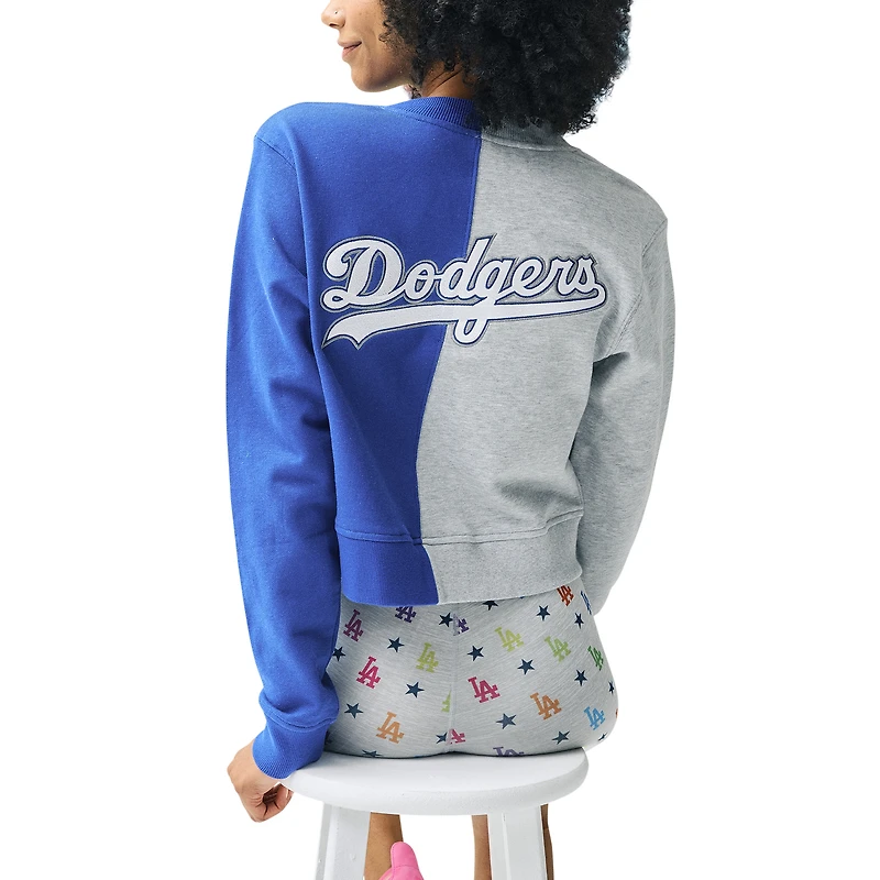 Cardigan court boutonné des Los Angeles Dodgers Terez gris/royal pour femme