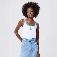 Débardeur court en maille Terez blanc pour femme, Los Angeles Dodgers