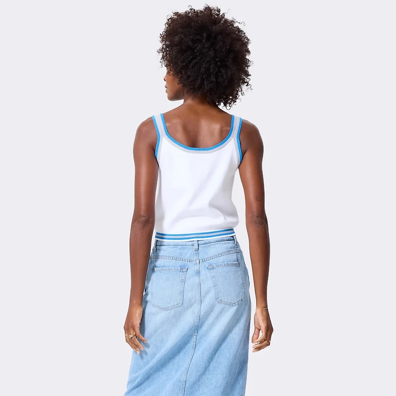 Débardeur court en maille Terez blanc pour femme, Los Angeles Dodgers