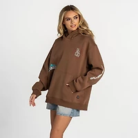 Sweat à capuche oversize marron Los Angeles Dodgers pour femme de la marque The Wild Collective