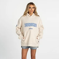 Women's The Wild Collective  Cream Los Angeles Dodgers Oversized Cord Tri-Blend Hoodie