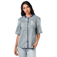 Haut zippé en denim pour femme The Wild Collective des Los Angeles Dodgers