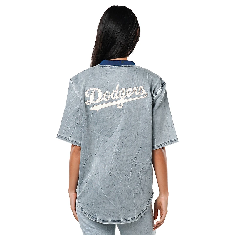 Women's The Wild Collective Denim Los Angeles Dodgers Full-Zip Top