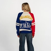 Women's The Wild Collective  Royal/Cream Los Angeles Dodgers Boxy Jacquard Sweater