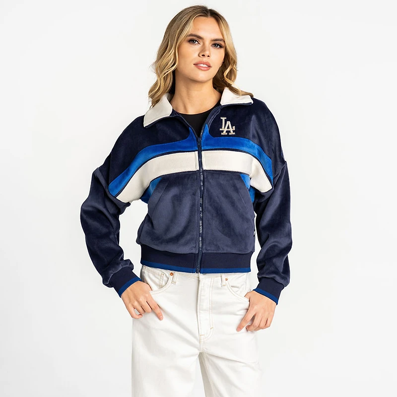 Women's The Wild Collective Royal Los Angeles Dodgers Velvet Cord Full-Zip Jacket