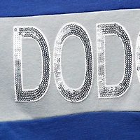 T-shirt à col cranté Los Angeles Dodgers Lead Off Touch Royal/Gris pour femme