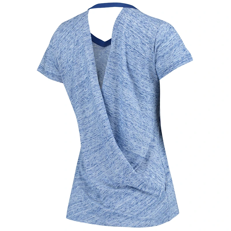 Touch Royal Los Angeles Dodgers Hail Mary T-shirt portefeuille à col en V pour femmes