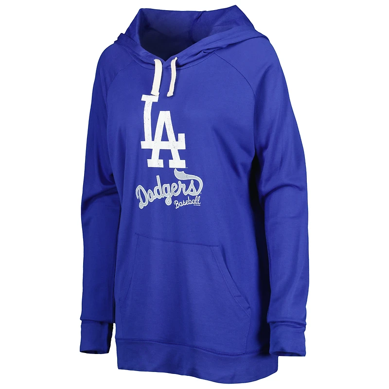 Women's Touch Royal Los Angeles Dodgers Pre-Game Raglan Pullover Hoodie